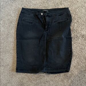 Liverpool Black Denim Pencil Skirt